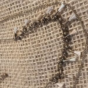 Boho long tassel necklace on blackened chain 36 inches long layered